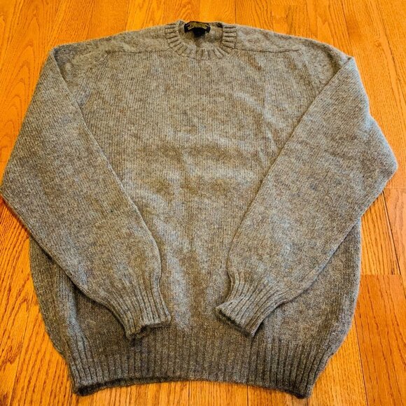 Vintage BROOKS BROTHERS SHETLAND WOOL SWEATER 46 XL Knitted in SCOTLAND Crewneck - Picture 1 of 15